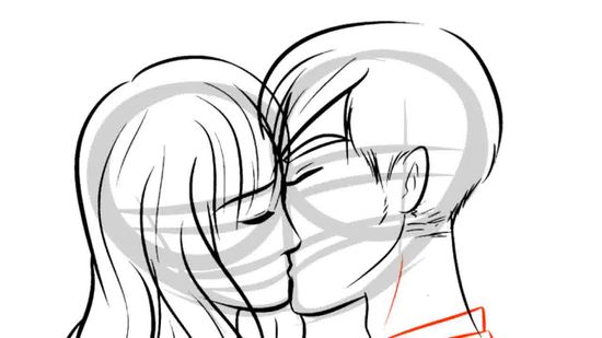 550x309 How To Draw People Kissing