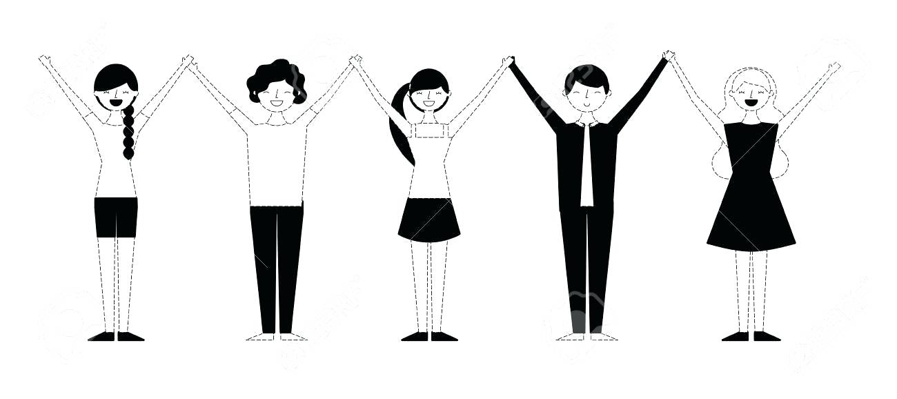 1300x578 Drawing Of People Holding Hands