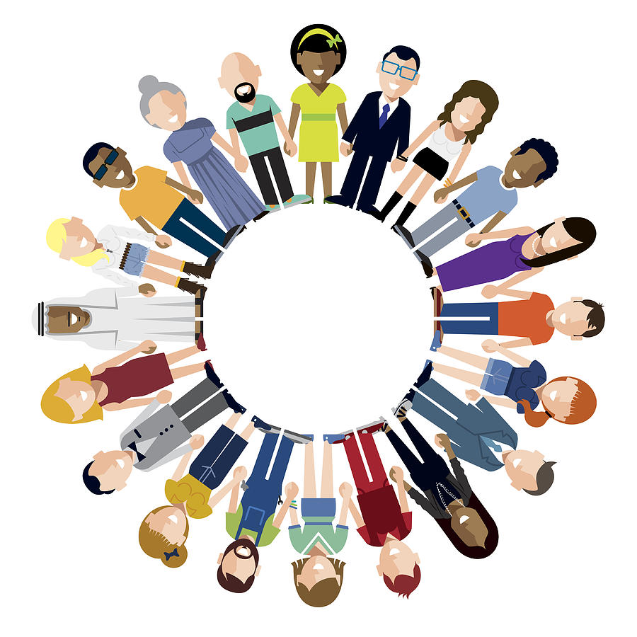 900x900 Happy People Holding Hands Circle