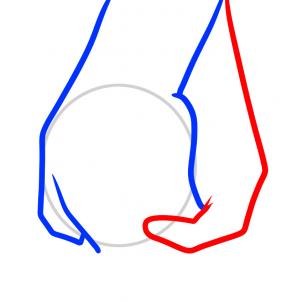 302x302 How To Draw Holding Hands For Kids, Step