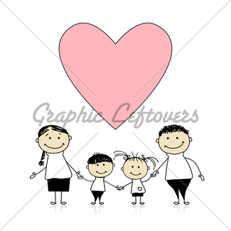 325x325 Happy Family With Love, Drawing Sketch Gl Stock Images