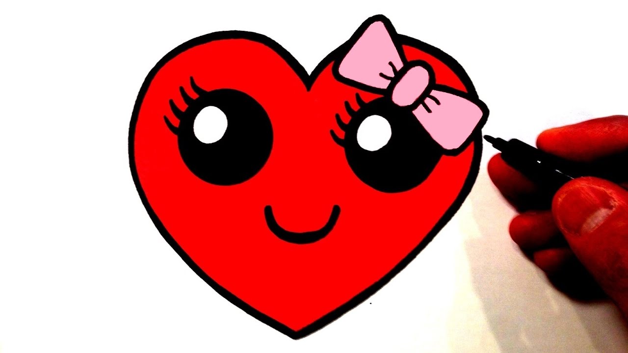 1280x720 How To Draw A Cute Heart Smiley Face With A Bow