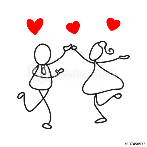 500x500 Hand Drawing Abstract People Couple In Love And Wedding Concept