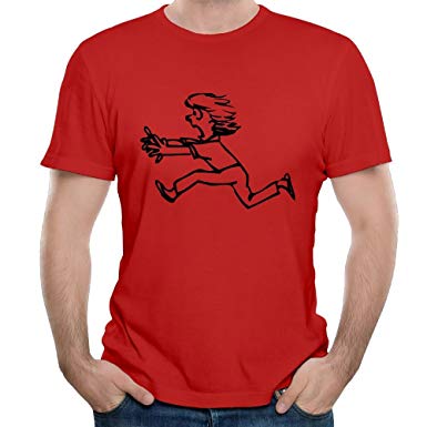 385x385 Men's Funny People Running Drawing Short Sleeves T