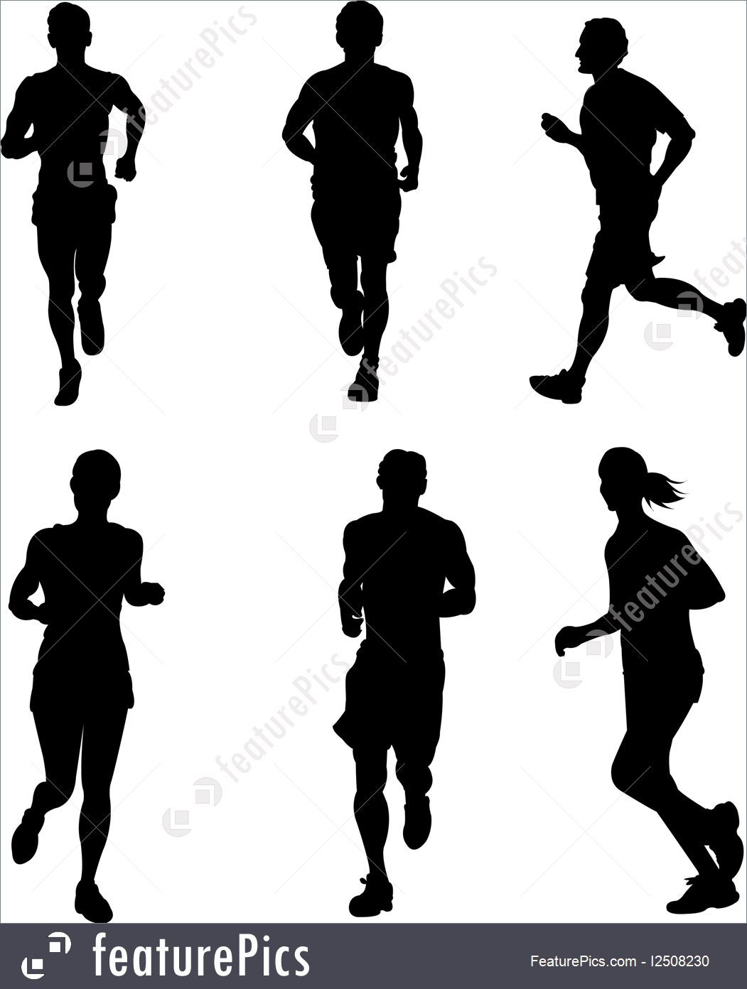 1051x1392 Running People Illustration