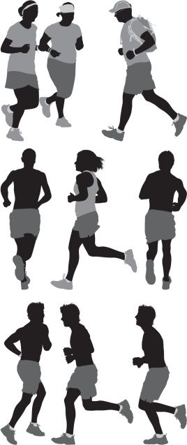 268x638 Vectores Libres De Derechos People Running Silhouettes
