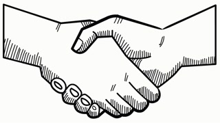 320x180 Hand Shake Hand Drawn Icon Animation With Transparent Background