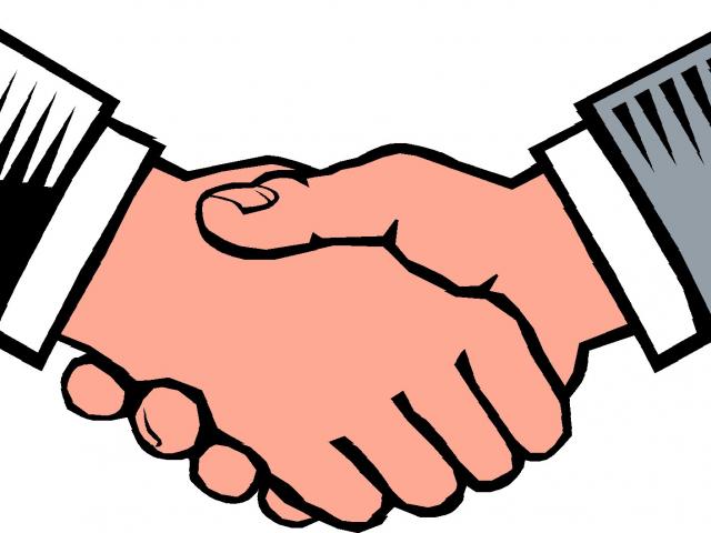 640x480 Two People Shaking Hands Drawing