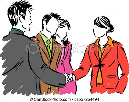 450x354 Business People Shaking Hands Vector Illustration
