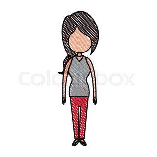 320x320 Woman Character Female Standing Avatar Stock Vector Colourbox