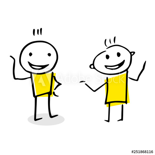 500x500 Free Hand Vector Drawing Of Two People Talking