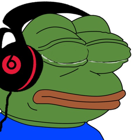 480x480 Create Meme The Frog Pepe Listens To Music