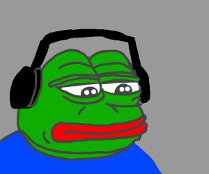 300x250 Pepe The Frog Listens To Music With Airpods