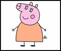 200x168 How To Draw Peppa Pig Cartoon Characters Drawing Tutorials