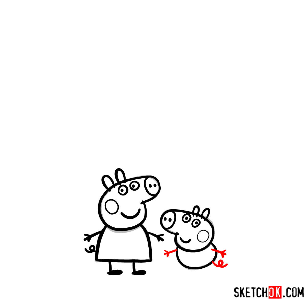 1200x1200 How To Draw Peppa Pig's Family Together