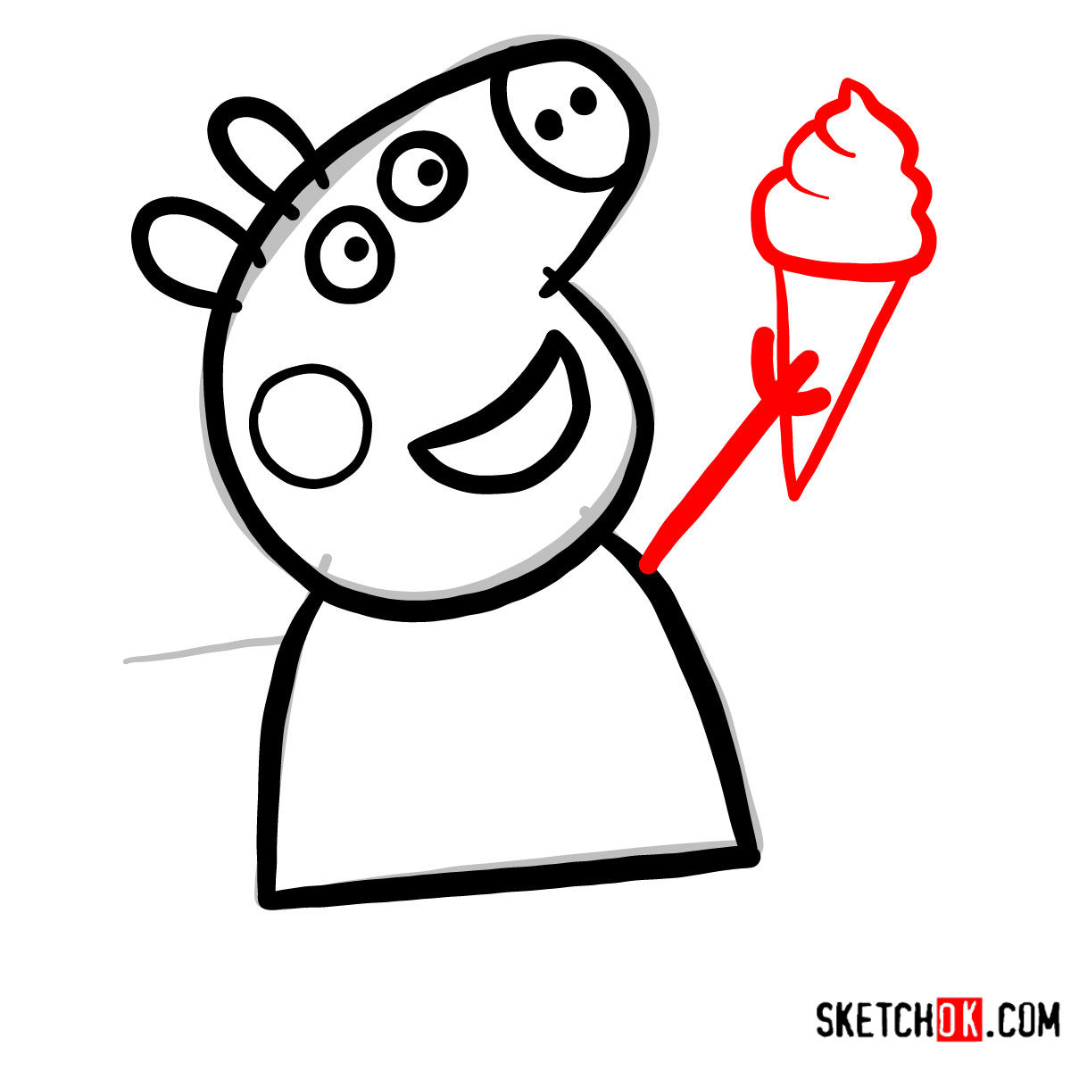 1200x1200 How To Draw Peppa Pig With An Icecream