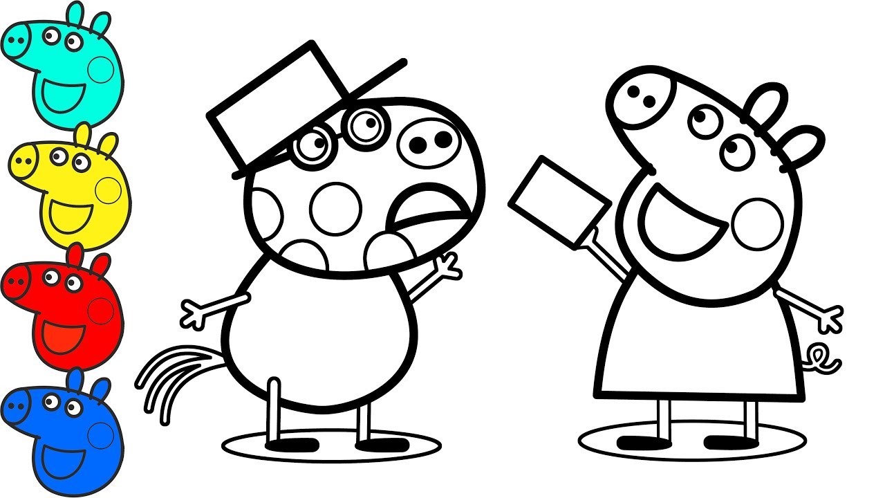 1280x720 Peppa Pig Drawing Painting Mail Sleeping Time Coloring Book