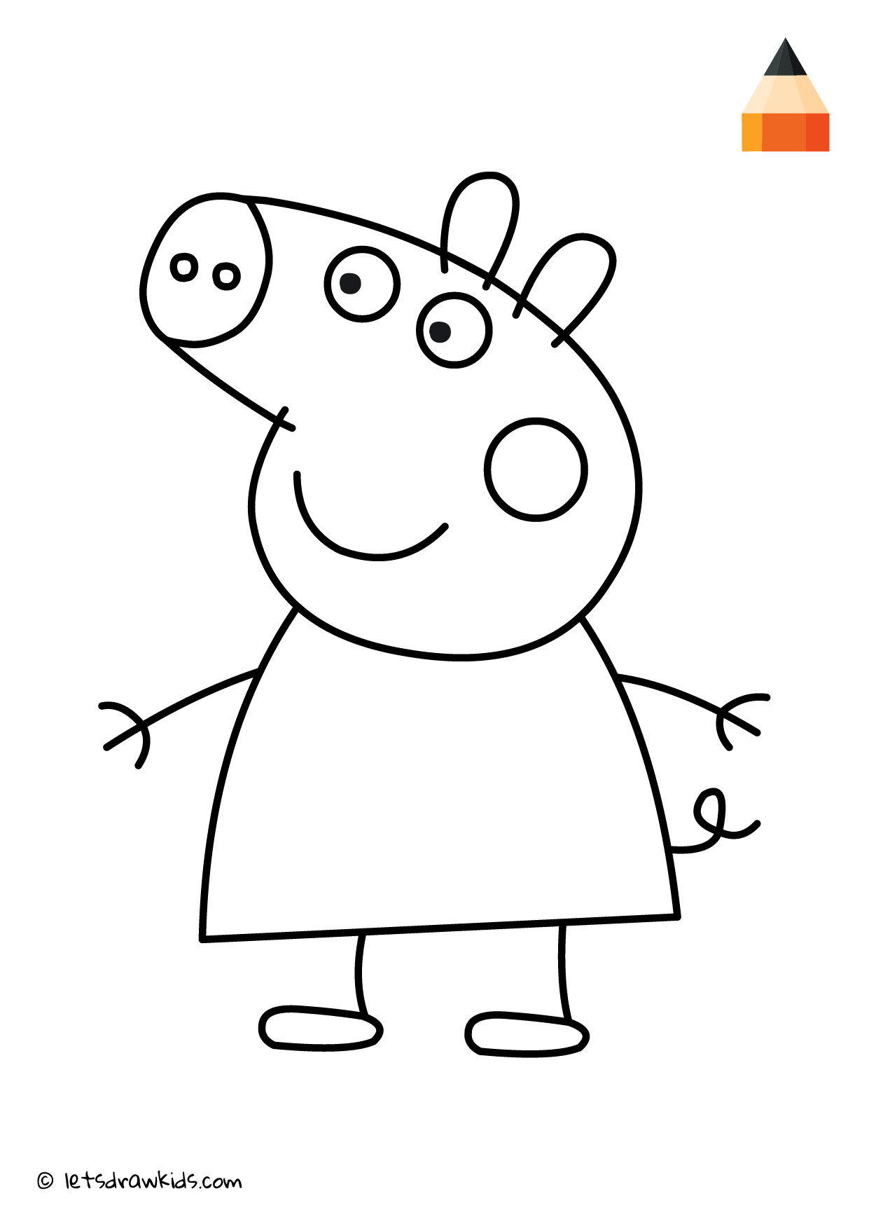 Рисунки для срисовки Свинка Пеппа