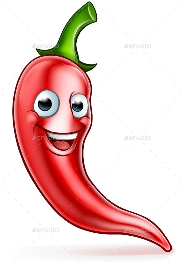 590x858 A Cute Red Chilli Pepper Cartoon Character Mascot Graphics
