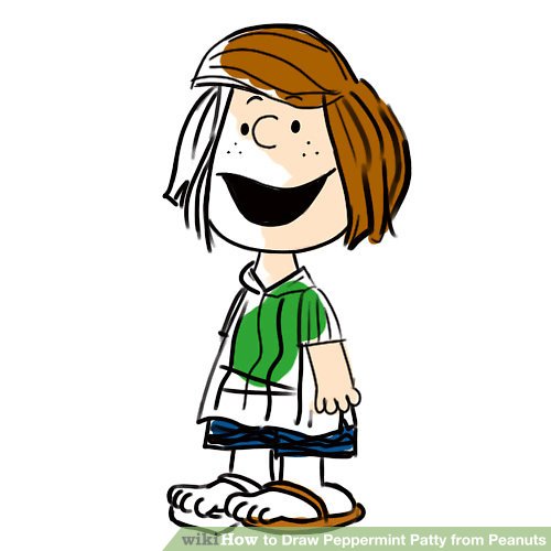 500x500 how to draw peppermint patty from peanuts steps