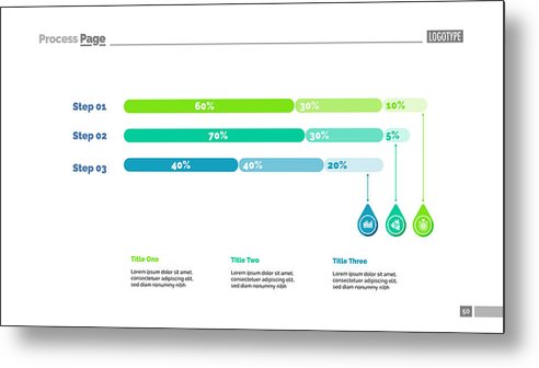 492x336 Three Steps Percentage Chart Slide Metal Print