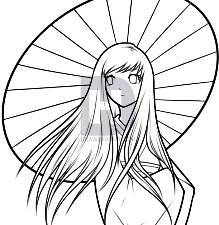 703x720 How To Draw A Japanese Anime Girl, Step