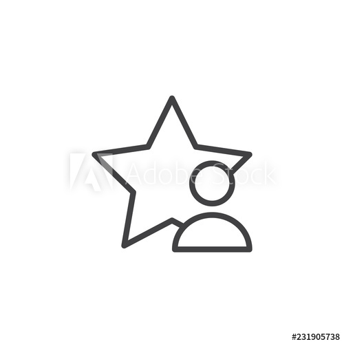 500x500 user rating star outline icon linear style sign for mobile