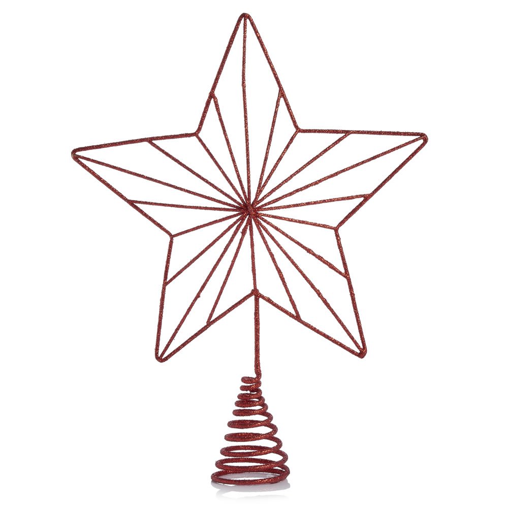 1000x1000 Wilko Country Christmas Copper Glitter Star Christmas Tree Topper