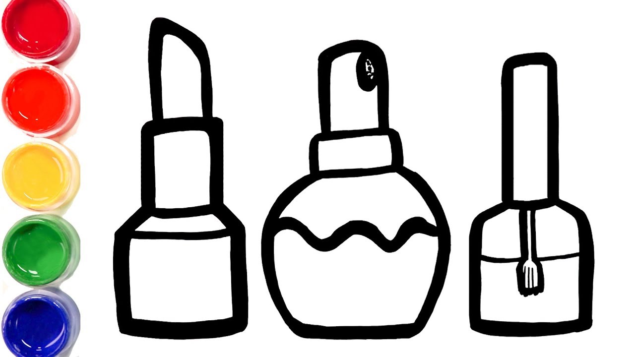 1280x720 Glitter Lipstick Perfume Nailpolish Coloring And Drawing Learn