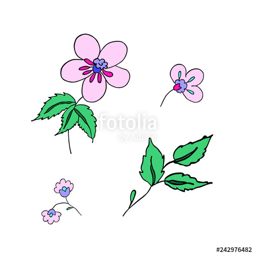 500x500 Red Flower, Hand Drawing, Motive Design, Embroidery Design