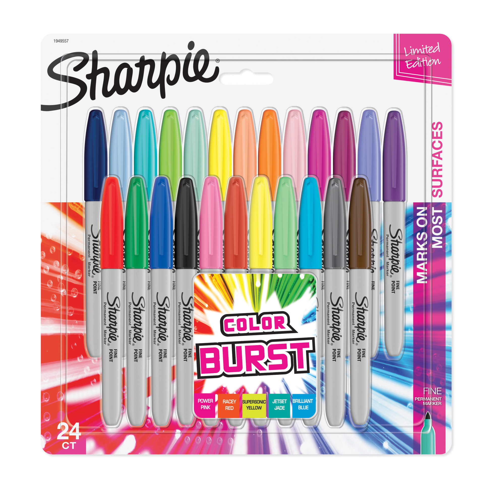 1920x1920 Color Burst Permanent Markers, Fine Point, Assorted