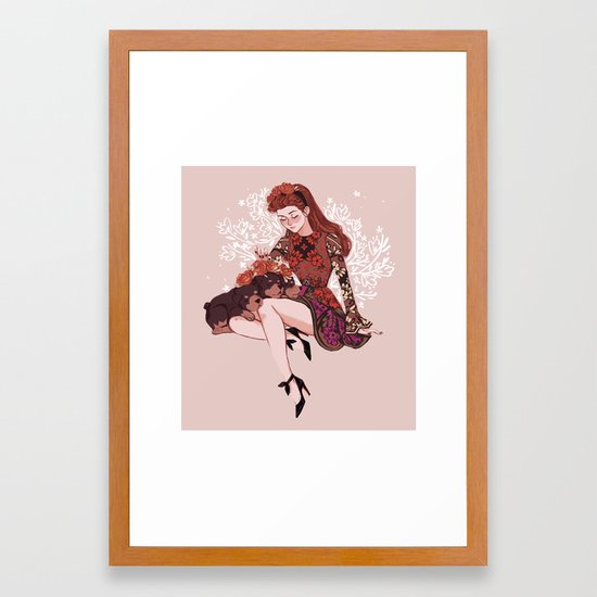 550x550 Persephone And Cerberus Framed Art Print