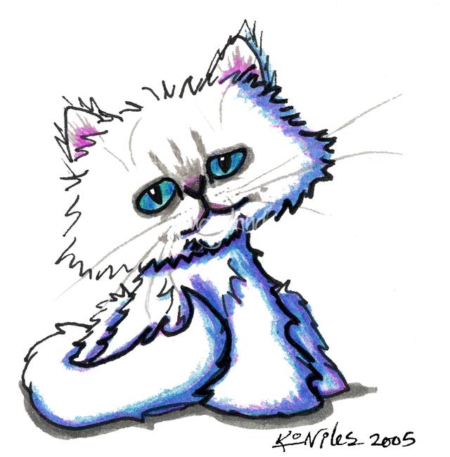 640x650 stunning white persian cat drawings and illustrations for sale
