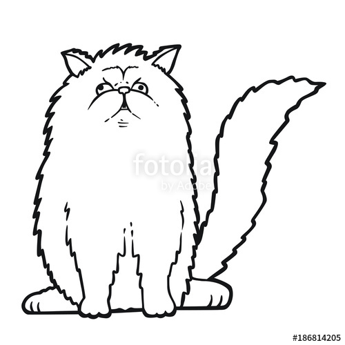 500x500 vector cartoon persian cat stock image and royalty free vector
