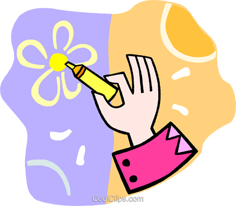 480x420 Person Drawing A Picture With A Marker Royalty Free Vector Clip