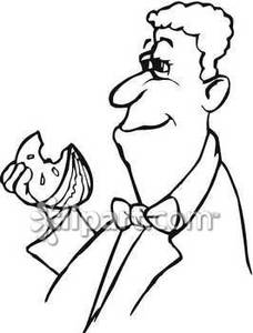 228x300 Black And White Illustration Of Person Eating Watermelon