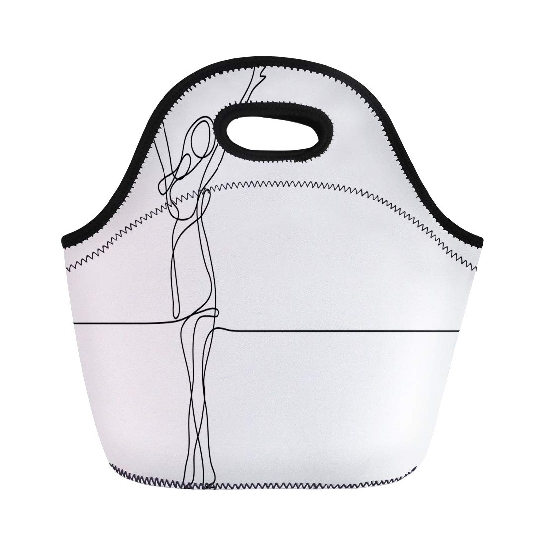 1100x1100 Semtomn Lunch Tote Bag Person Continuous Line Drawing