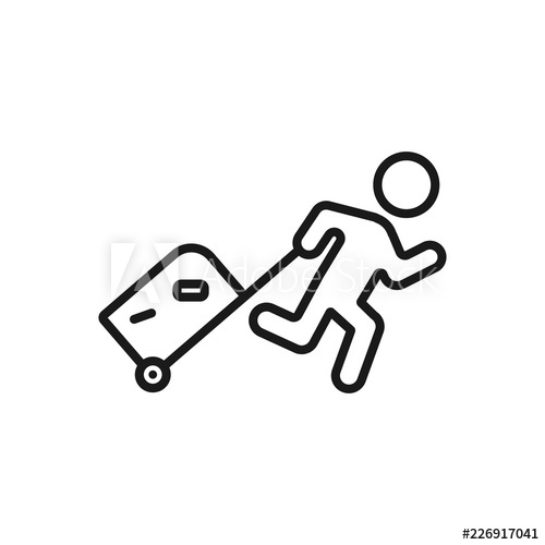 500x500 person with baggage linear icon thin line illustration tourist