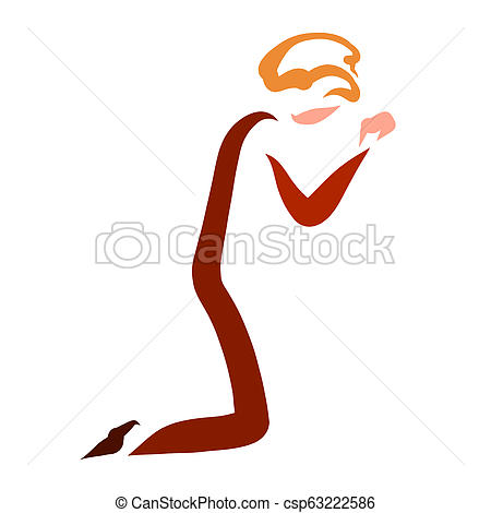 450x470 Praying Person, Talking To God, Kneeling, Several Lines