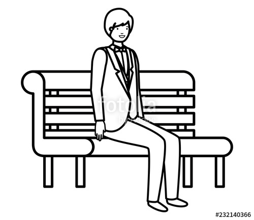 500x434 Businessman Sitting In Park Chair Avatar Character Stock Image