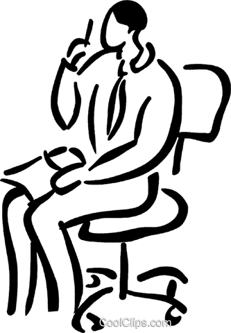 333x480 Person Sitting In A Office Chair Royalty Free Vector Clip Art