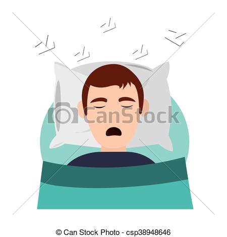 450x470 Flat Design Person Sleeping In Bed Icon Vector Illustration