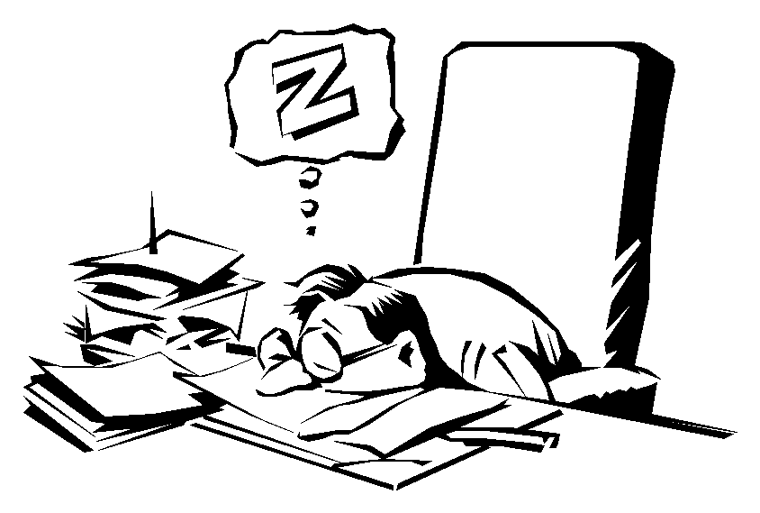 844x569 Person Sleeping At Desk Drawing