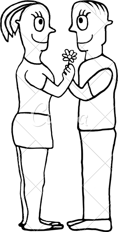 407x800 Black And White Drawing Couple In Love Concept