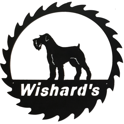 400x398 Personalized Metal Dog Breed Specific Saw Sign