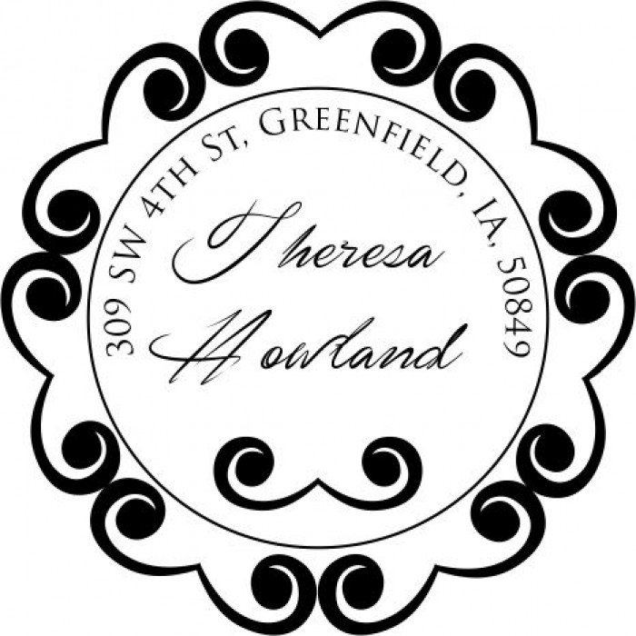 700x700 funky mustache custom round address stamp self inking