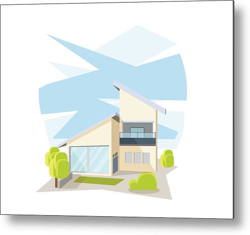 493x463 Modern Contemporary House In Perspective View Illustration Metal