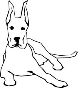 266x297 Simple Resting Dog Drawing Clip Art