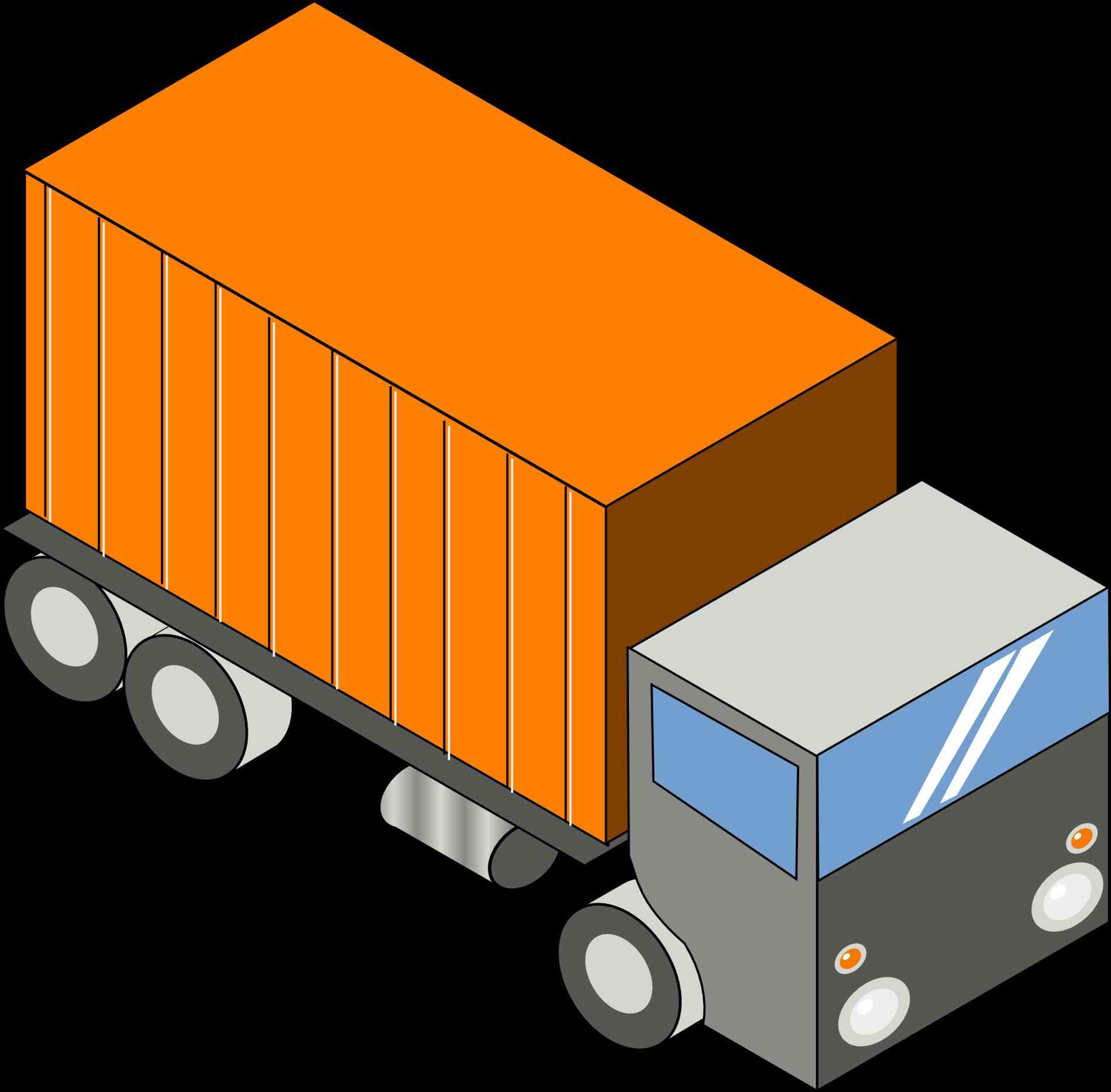 1899x1867 Pickup Semi Truck Flatbed Trailer Clipart Illustration