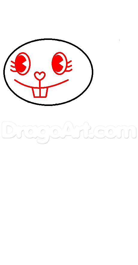 460x883 draw petunia, happy tree friends, step